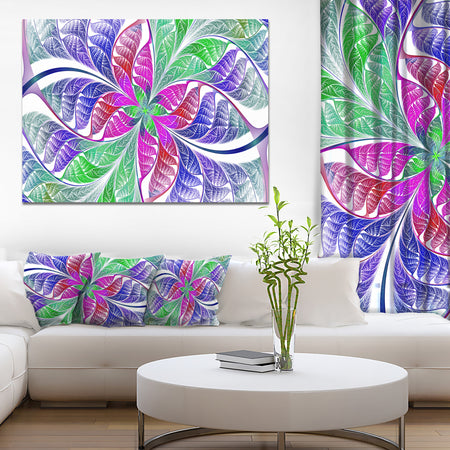 Flower-like Fractal Stained Glass - Abstract Wall Art Canvas