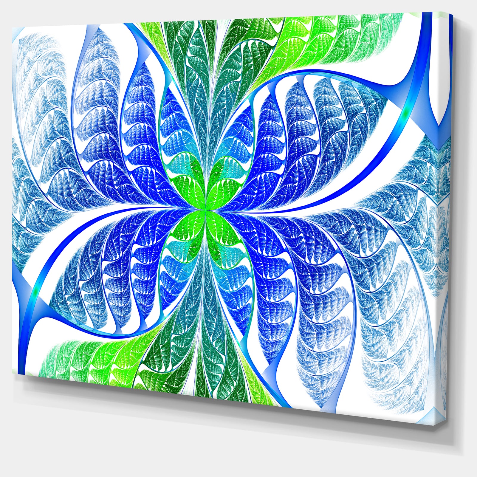 Green Blue Fractal Glass Texture - Abstract Wall Art on Canvas
