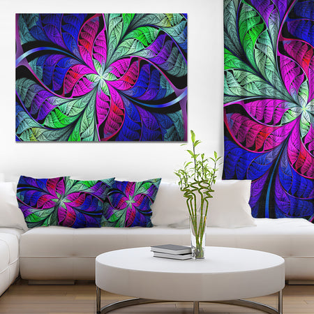 Multi-Color Stained Glass Texture - Abstract Wall Art on Canvas
