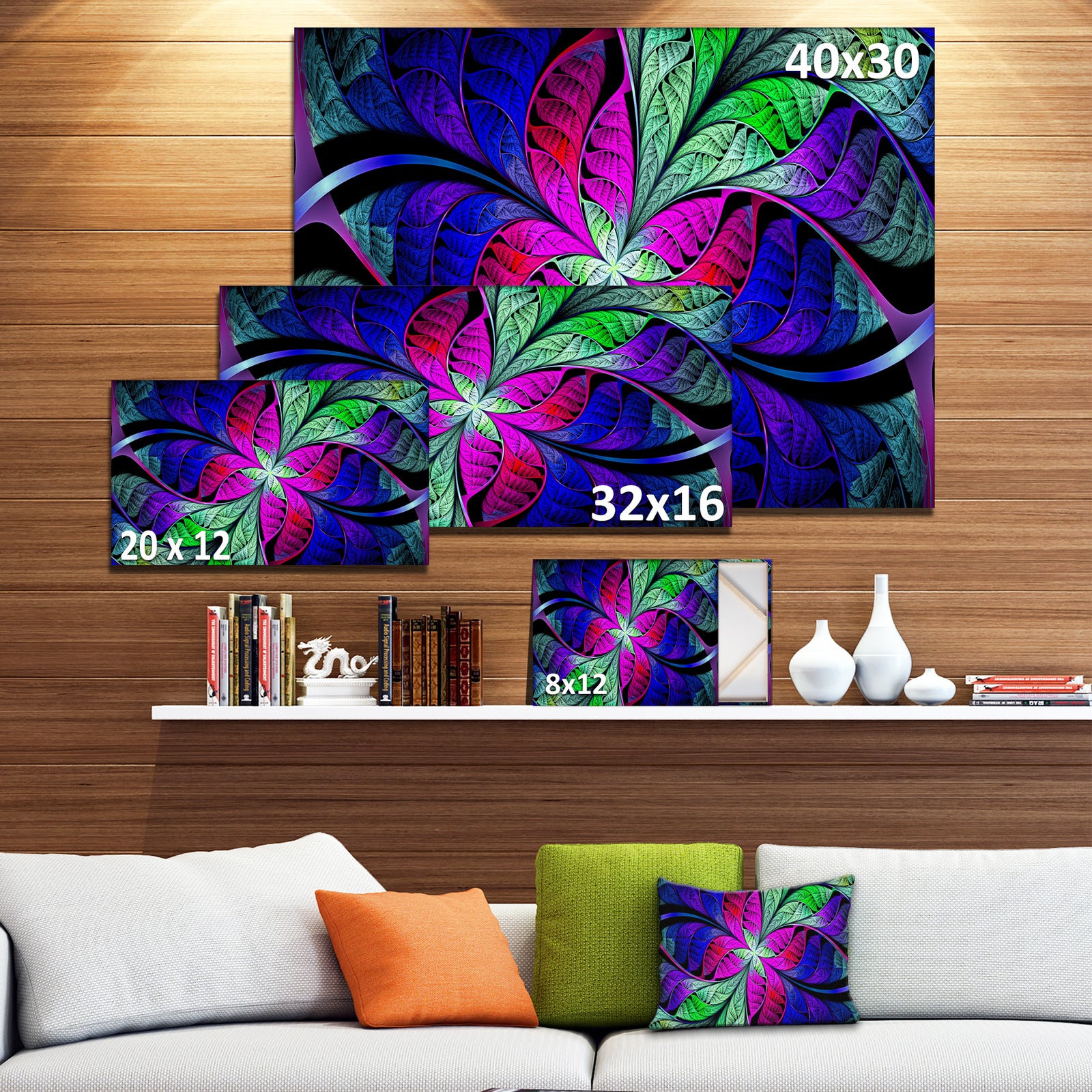 Multi-Color Stained Glass Texture - Abstract Wall Art on Canvas