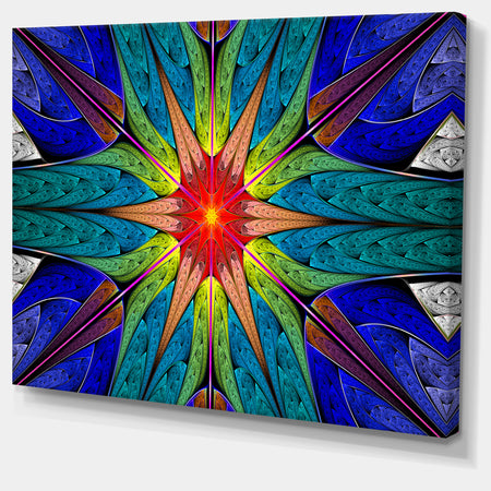 Budding Fractal Colorful Flower - Abstract Wall Art on Canvas