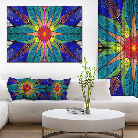 Budding Fractal Colorful Flower - Abstract Wall Art on Canvas
