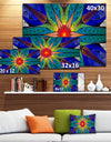 Budding Fractal Colorful Flower - Abstract Wall Art on Canvas