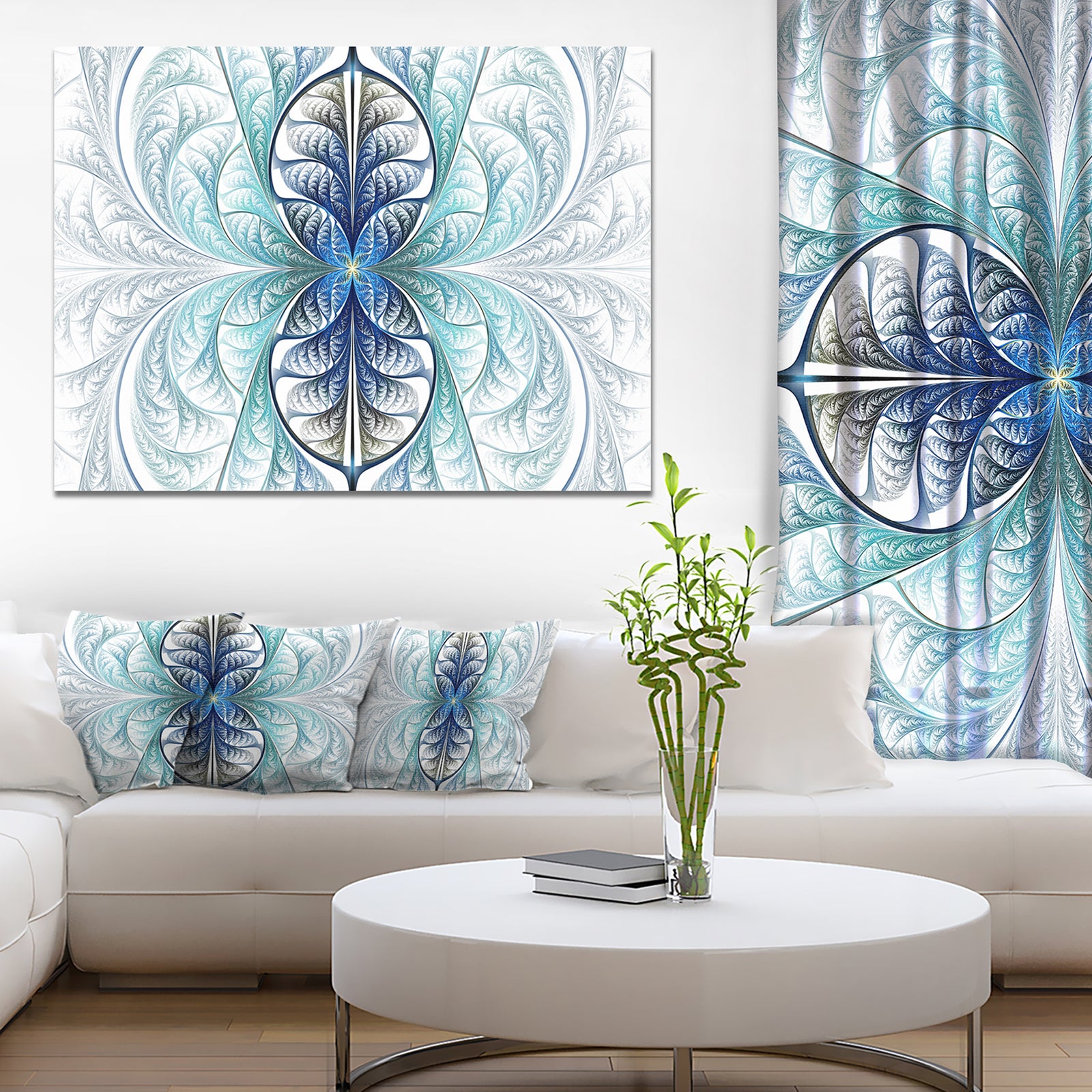 Light Blue Stained Glass Texture - Abstract Wall Art on Canvas