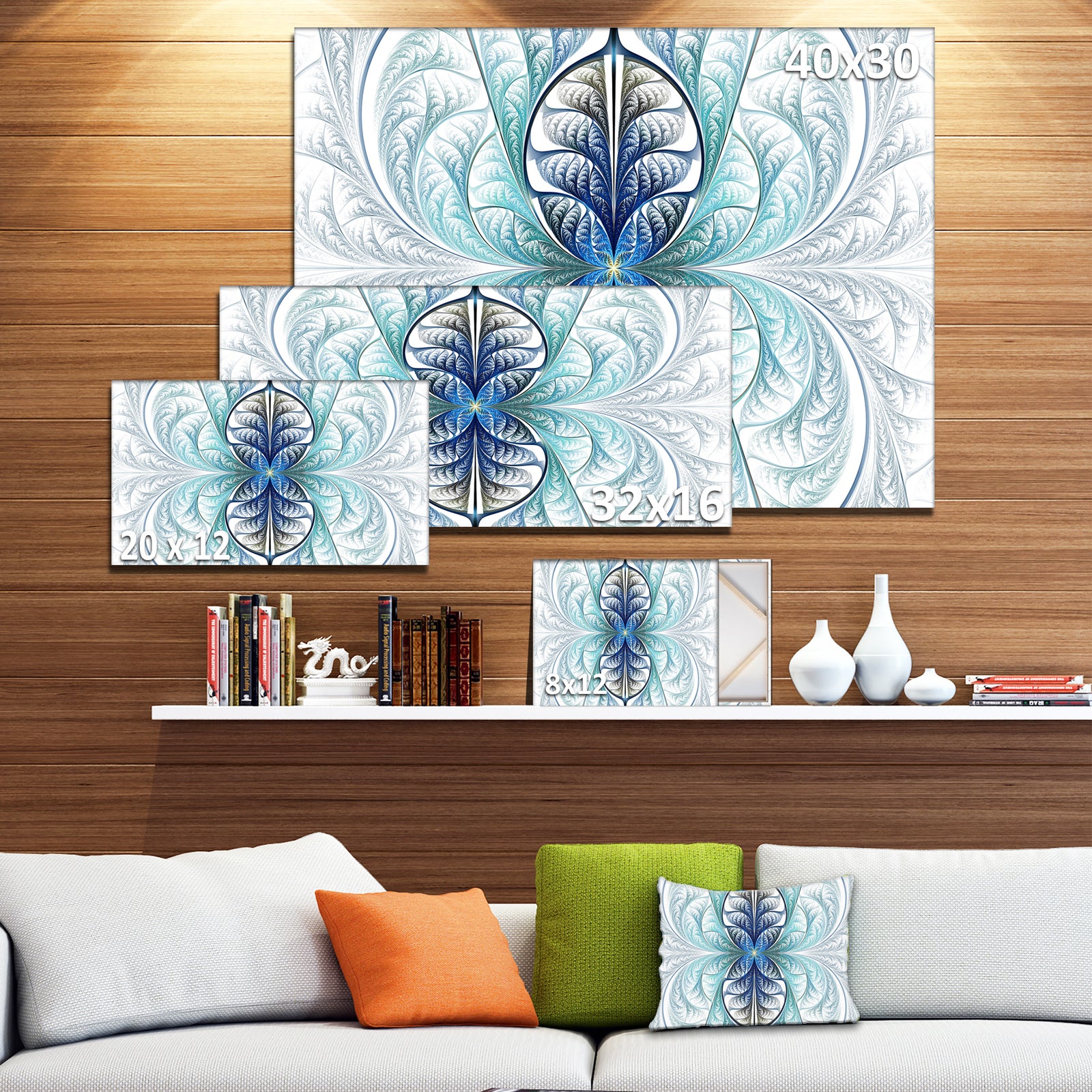 Light Blue Stained Glass Texture - Abstract Wall Art on Canvas
