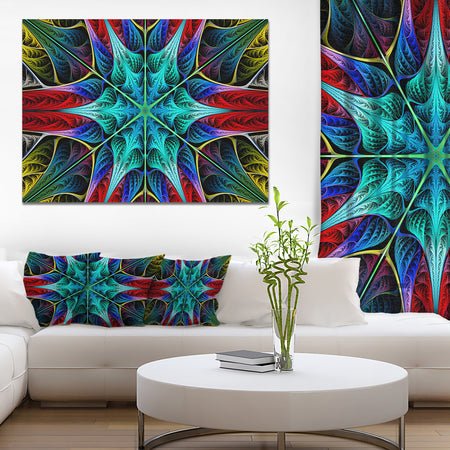 Glowing Fractal Flower Layers - Abstract Wall Art on Canvas