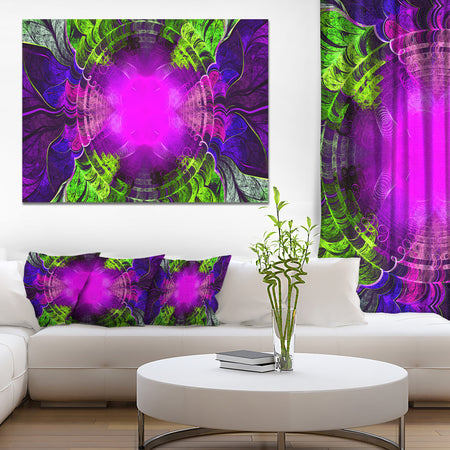 Pink Fractal Circles and Curves - Abstract Wall Art on Canvas