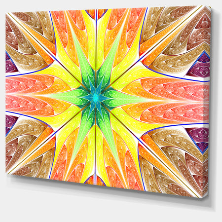 Yellow Glowing Fractal Texture - Large Wall Art on Canvas