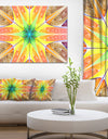 Yellow Glowing Fractal Texture - Large Wall Art on Canvas