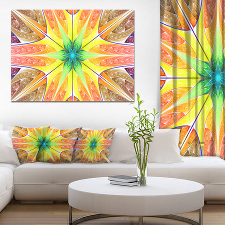Yellow Glowing Fractal Texture - Large Wall Art on Canvas