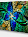 Blue Green Fractal Flower Petals - Large Wall Art on Canvas