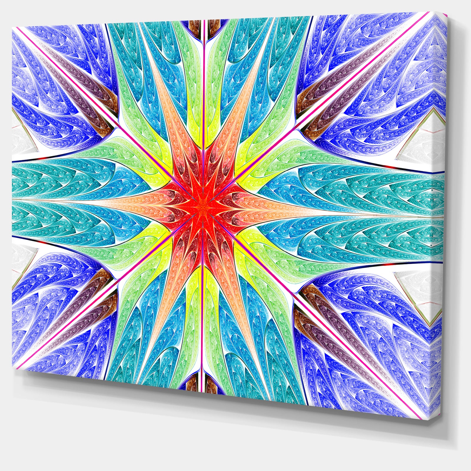 Extraordinary Fractal Blue Design - Large Wall Art on Canvas