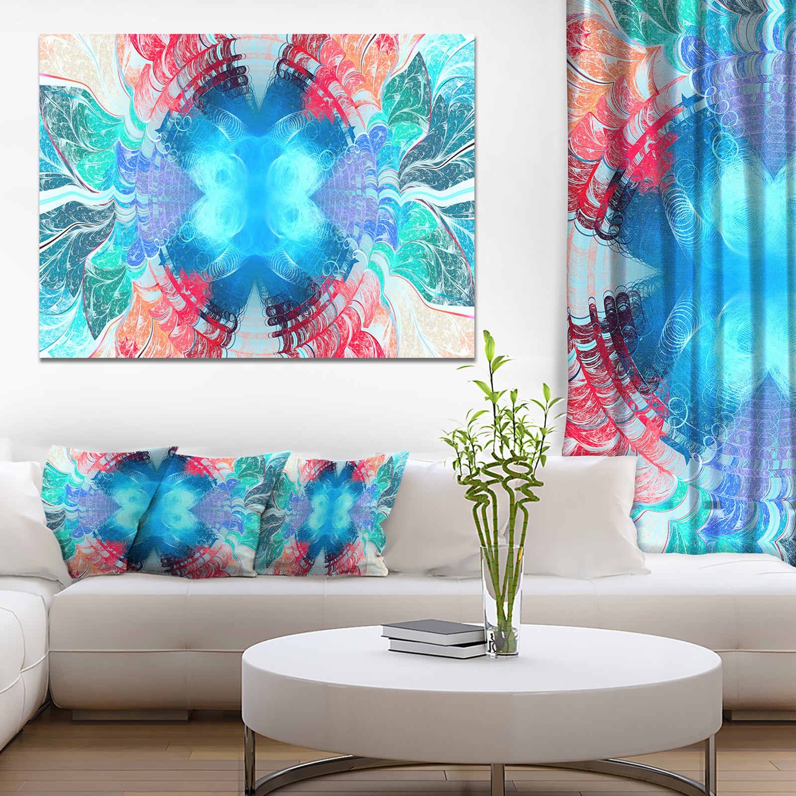 Extraordinary Fractal Blue Texture - Large Wall Art on Canvas