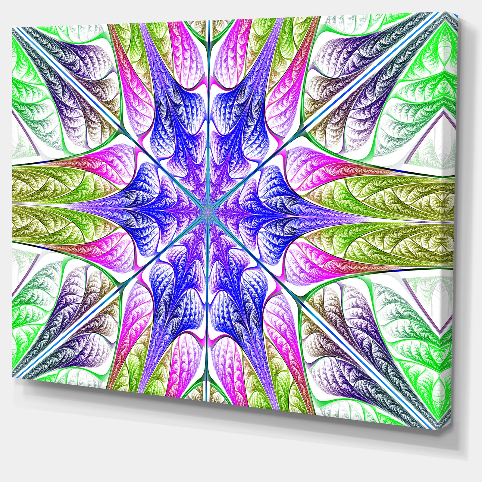 Extraordinary Fractal Light Green Art - Large Wall Art on Canvas
