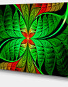 Fractal Green Leaf Design - Large Wall Art on Canvas