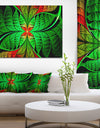 Fractal Green Leaf Design - Large Wall Art on Canvas