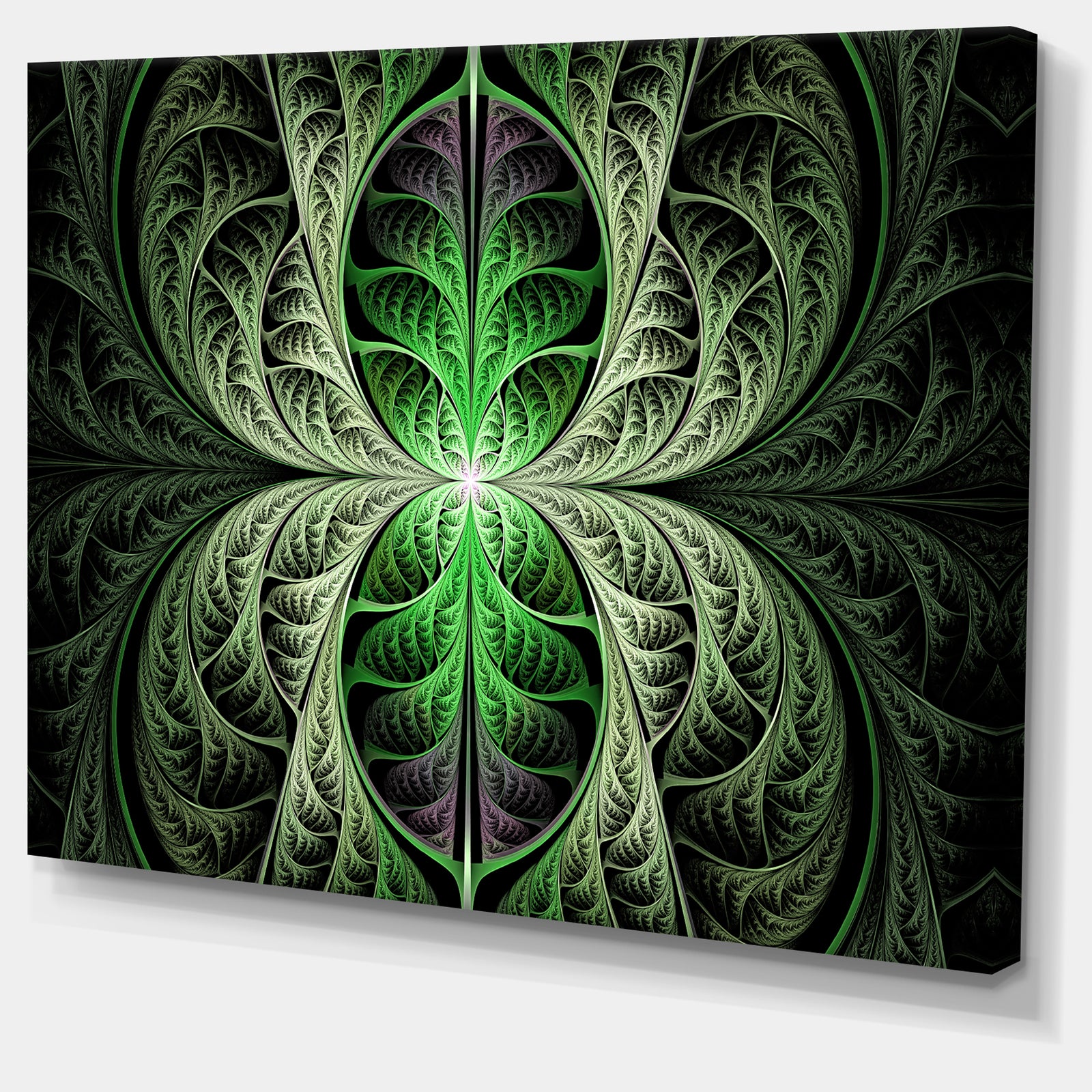 Fabulous Green Fractal Texture - Large Wall Art on Canvas