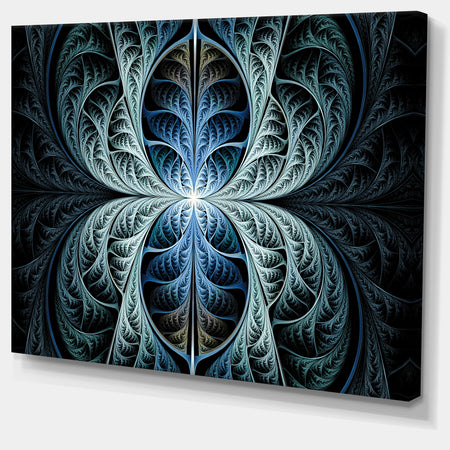 Glowing Blue Fabulous Fractal Art - Large Wall Art on Canvas