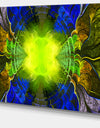 Green Golden Fractal Stained Glass - Large Wall Art on Canvas