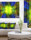 Green Golden Fractal Stained Glass - Large Wall Art on Canvas