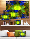 Green Golden Fractal Stained Glass - Large Wall Art on Canvas