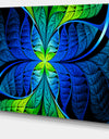 Blue Green Fractal Stained Glass - Large Wall Art on Canvas