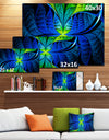 Blue Green Fractal Stained Glass - Large Wall Art on Canvas