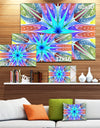 Multi-Color Pink Fractal Stained Glass - Large Wall Art on Canvas