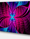 Bright Pink Fractal Stained Glass - Large Wall Art on Canvas