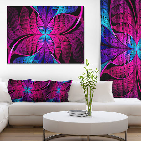 Bright Pink Fractal Stained Glass - Large Wall Art on Canvas