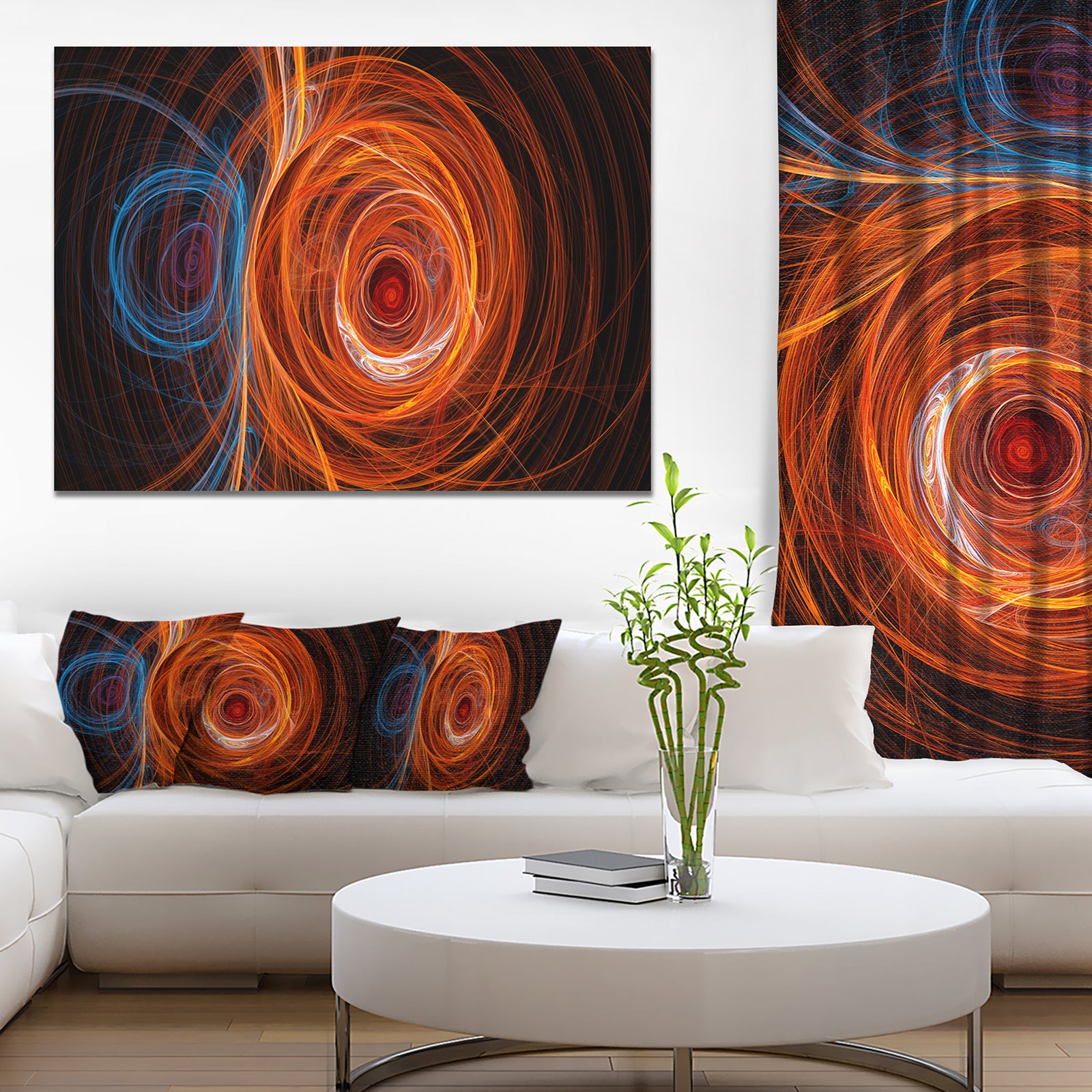 Brown Large Fractal Circles - Large Wall Art on Canvas