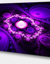 Purple Fractal Circles and Waves - Large Wall Art on Canvas