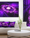 Purple Fractal Circles and Waves - Large Wall Art on Canvas