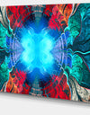 Blue Fractal Circles and Waves - Large Wall Art on Canvas