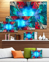 Blue Fractal Circles and Waves - Large Wall Art on Canvas