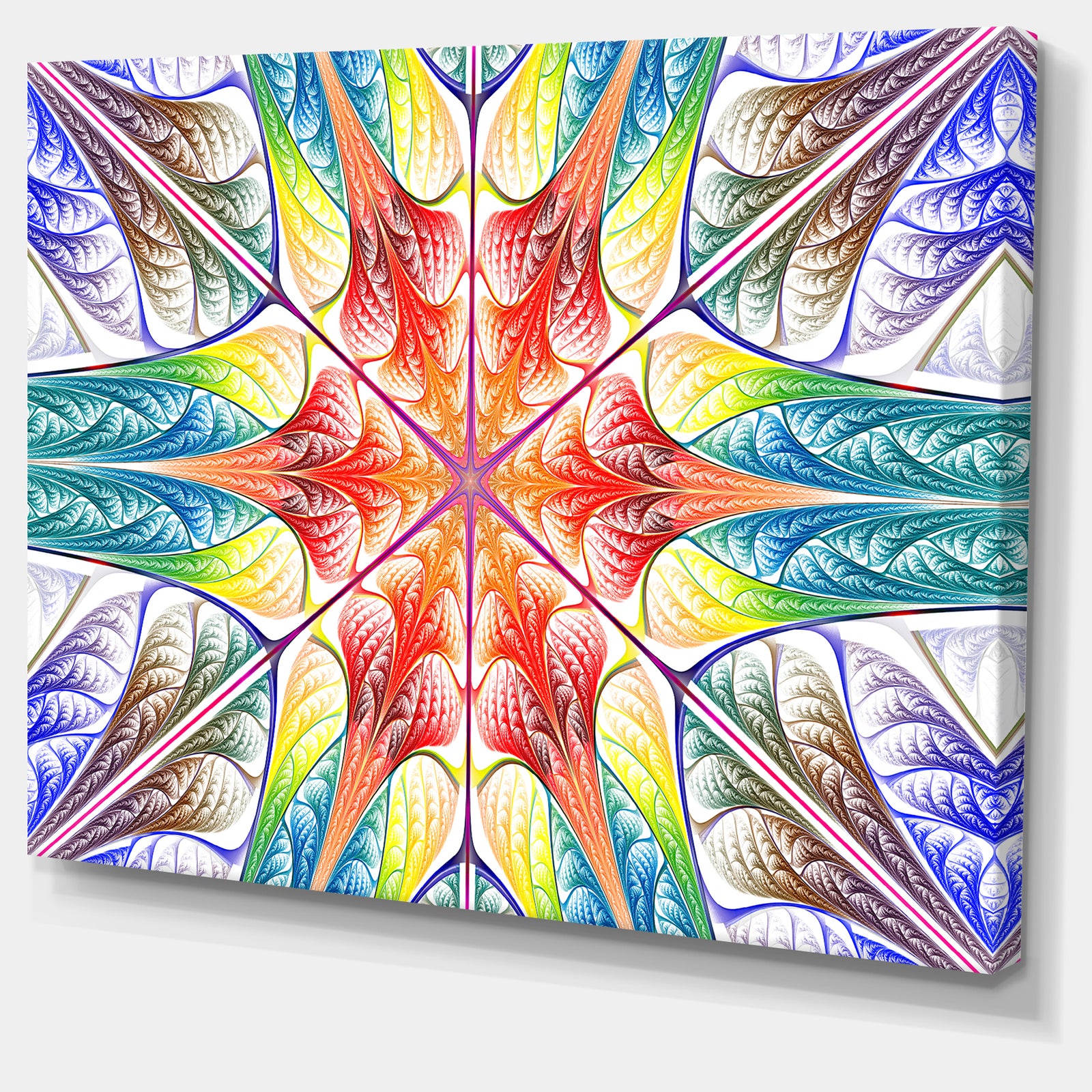 Multi-Color Fractal Circles and Waves - Large Wall Art on Canvas