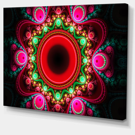 Pink Wavy Curves and Circles - Large Wall Art on Canvas