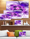 Purple Wavy Curves and Circles - Large Wall Art on Canvas