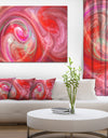 Red Fractal Pattern with Circles - Large Wall Art on Canvas