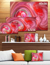 Red Fractal Pattern with Circles - Large Wall Art on Canvas