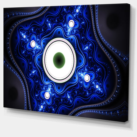 Exotic Blue Pattern with Circles - Large Wall Art on Canvas