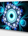 Turquoise Fractal Pattern with Circles - Large Wall Art on Canvas