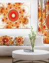 Orange Fractal Pattern with Circles - Large Wall Art on Canvas