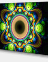 Green Fractal Pattern with Circles - Large Wall Art on Canvas