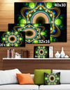 Green Fractal Pattern with Circles - Large Wall Art on Canvas