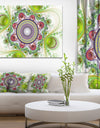 Light Green Pattern with Circles - Large Wall Art on Canvas