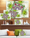 Light Green Pattern with Circles - Large Wall Art on Canvas