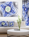 Blue on White Pattern with Circles - Large Canvas Wall Art