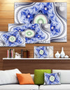 Blue on White Pattern with Circles - Large Canvas Wall Art