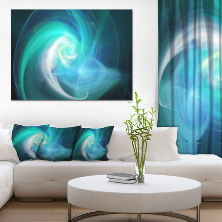 Blue Fractal Large Illustration - Large Canvas Wall Art